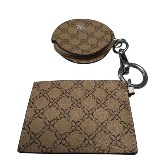 Nine West Card Holder Keyring Change Purse 2 Piece Set Beige/Cream Travel - Picture 6 of 6